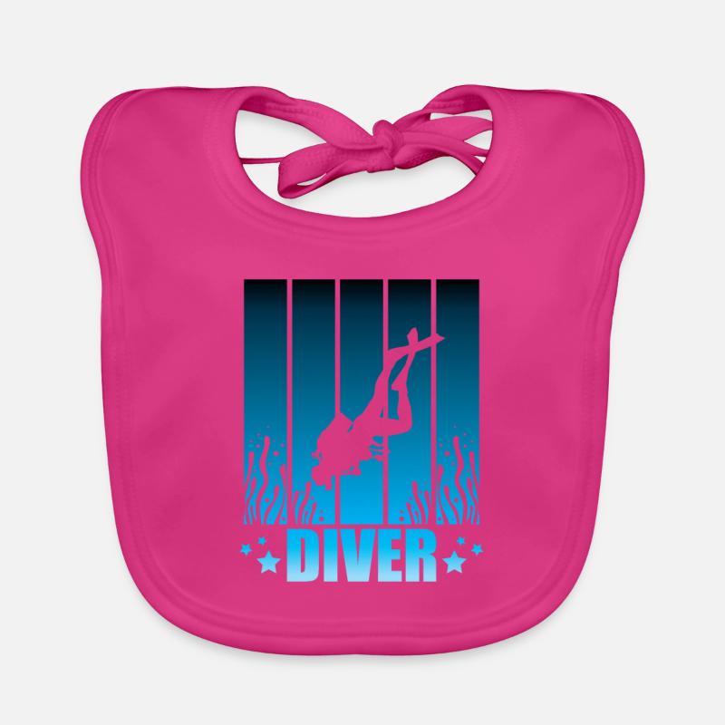 Plongée plongée plongée plongée - Bavoir bio Bébé - fuchsia