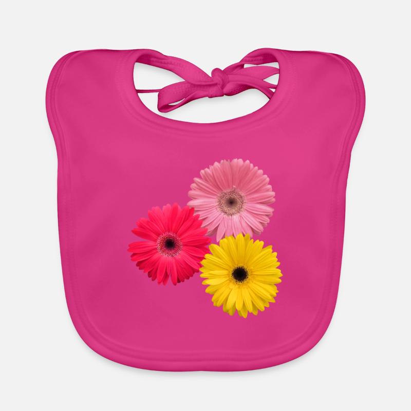 Gerbera fleurs colorées, Gerberas, fleurs, Bavoir bio Bébé