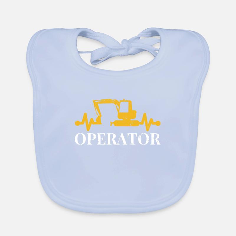 excavator operator Organic Baby Bibs