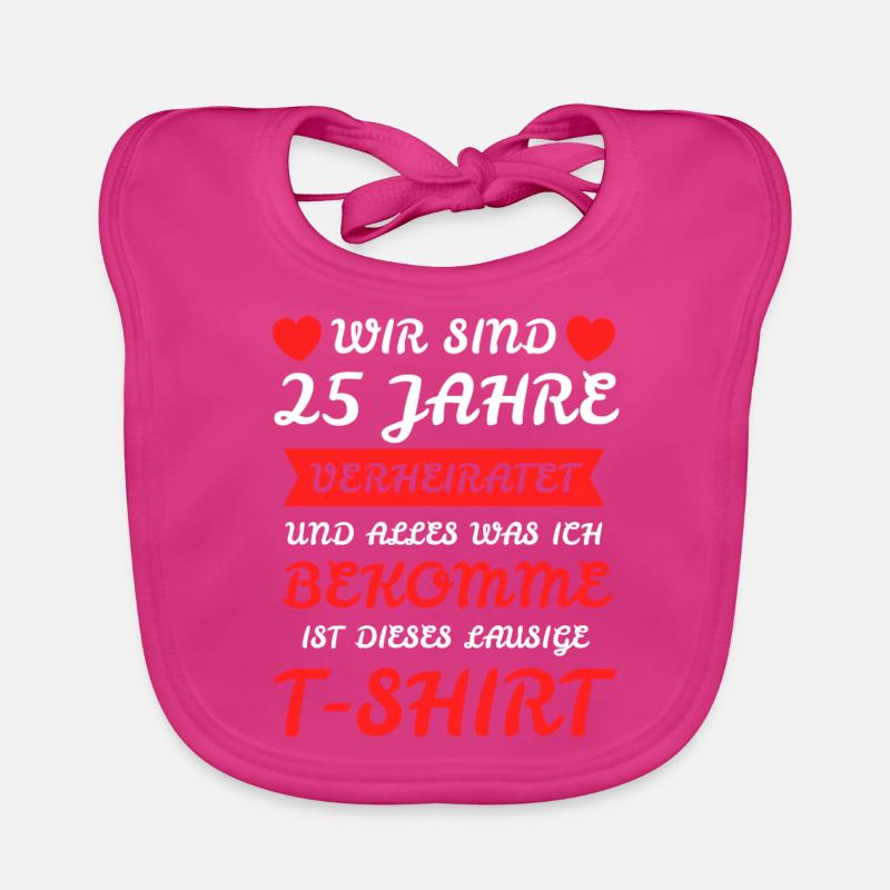 Silberne Hochzeit Silberhochzeit Ehegatte Geschenk Baby Bio-Lätzchen