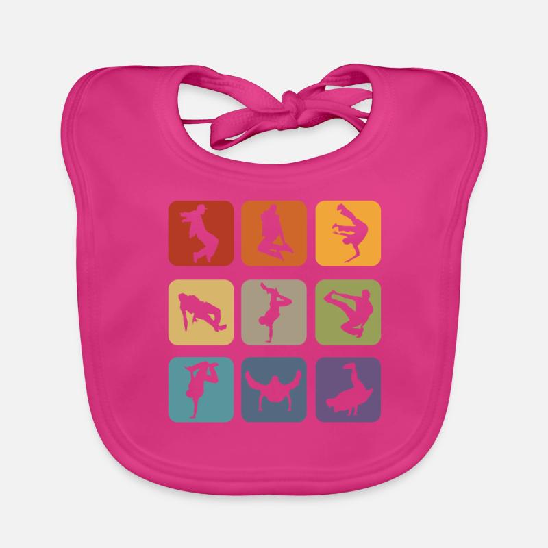 Breakdancer Breakdance B-Boying Tänzer Geschenk - Baby Bio-Lätzchen - Fuchsia