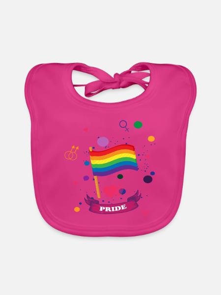 Gay Pride Geschenk - Baby Bio-Lätzchen - Fuchsia