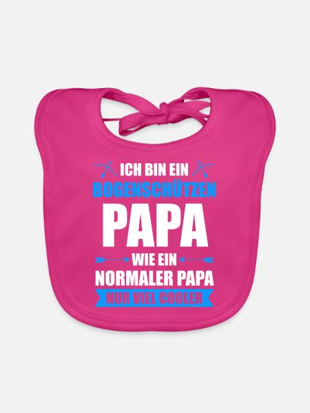 Bogensport Bogenschütze Bogenschießen Geschenk - Baby Bio-Lätzchen - Fuchsia - Vorne