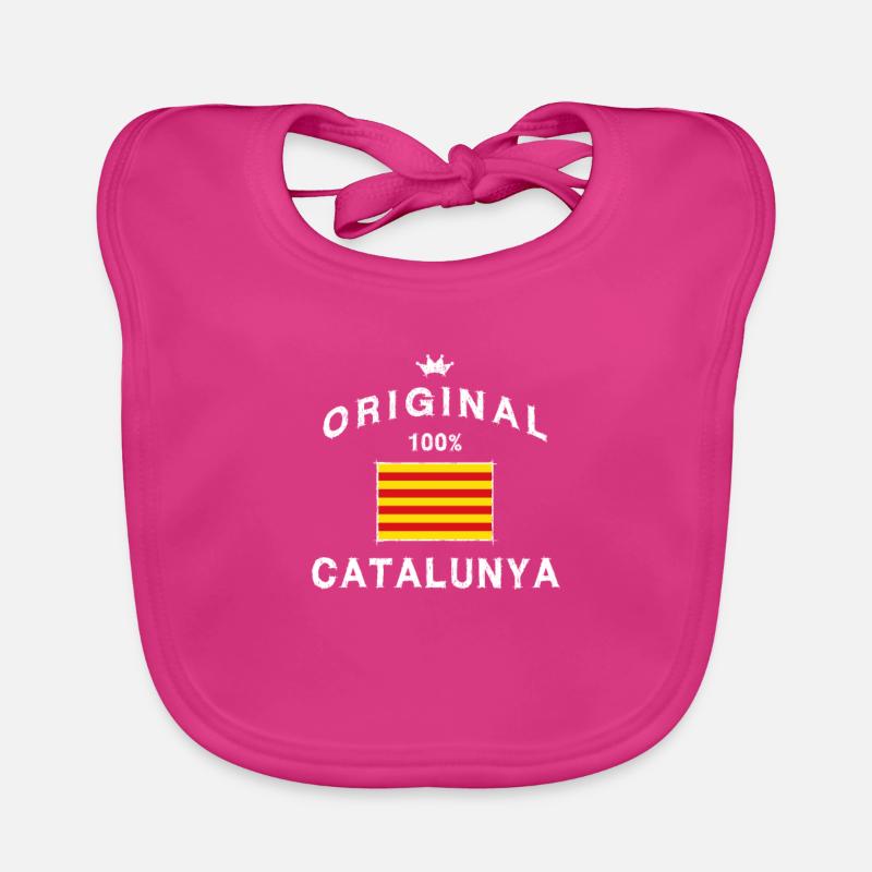Catalogne Barcelone Indépendance catalane - Bavoir bio Bébé - fuchsia