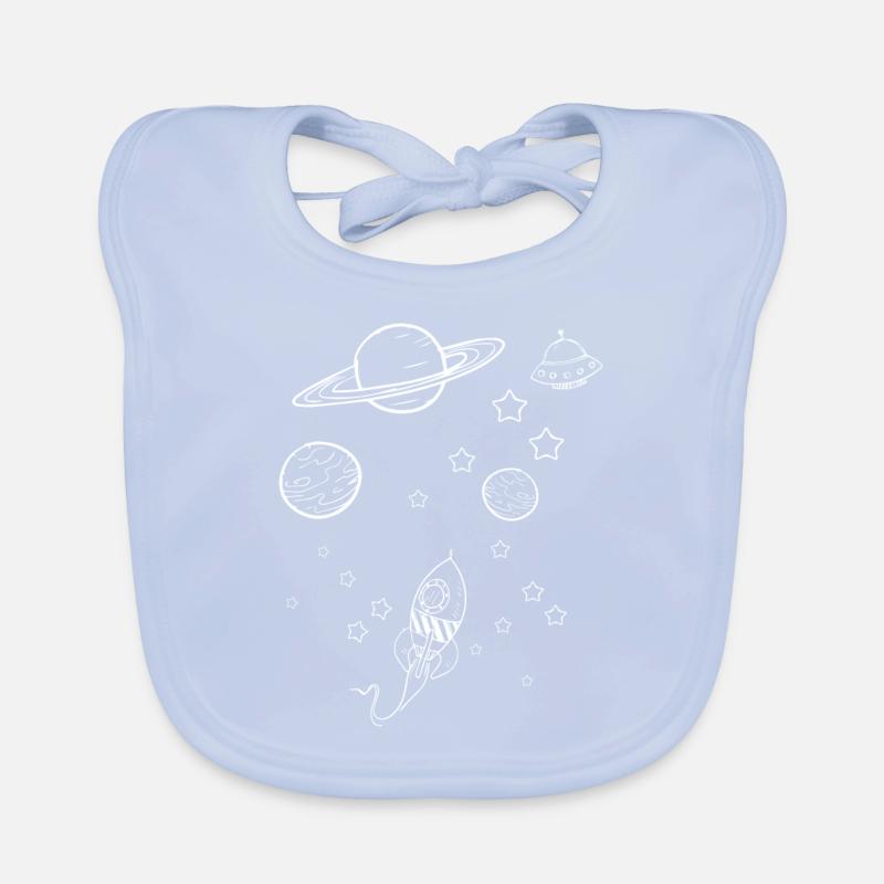 Planet Rocket Space Organic Baby Bibs