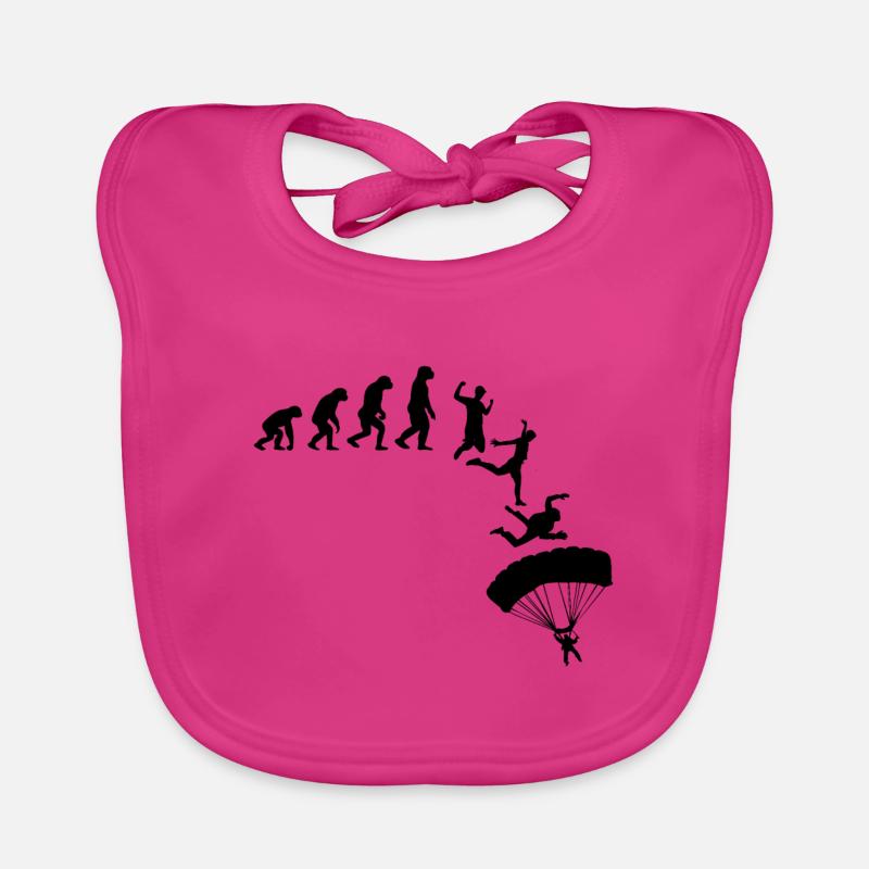 Evolution Skydiver Skydiver Gift - Bavoir bio Bébé - fuchsia