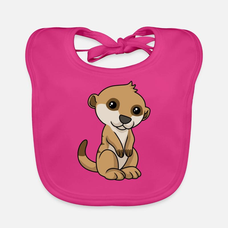 Suricate dessin animé suricate - Bavoir bio Bébé - fuchsia
