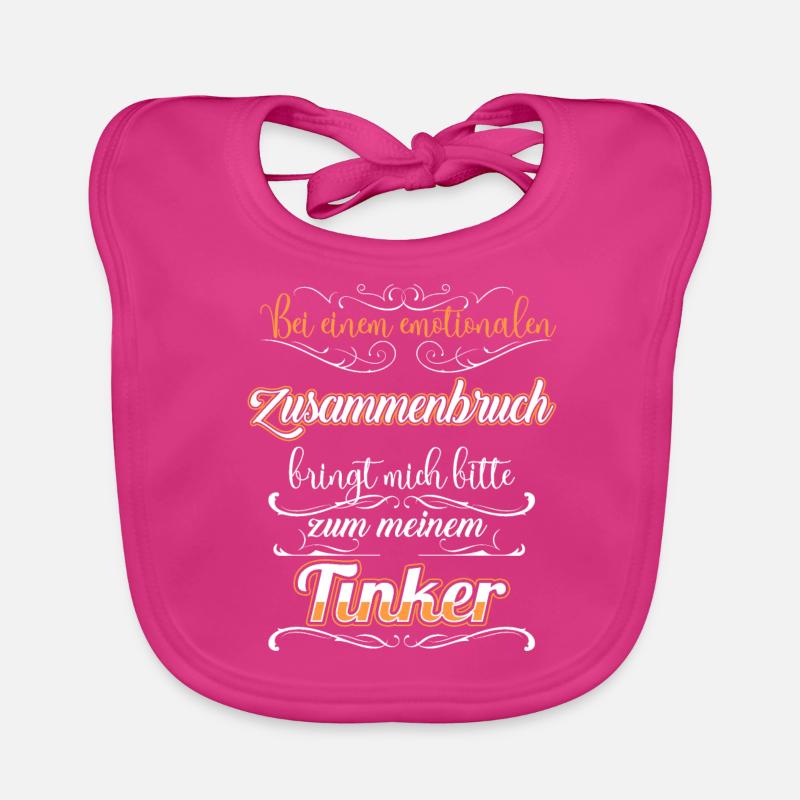Tinker Pferd Reiter Geschenk - Baby Bio-Lätzchen - Fuchsia