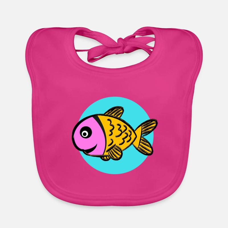 Colorful comic fish Organic Baby Bibs