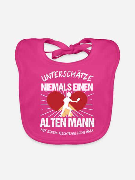 Tischtennis Tischtennisschläger Geschenk - Baby Bio-Lätzchen - Fuchsia
