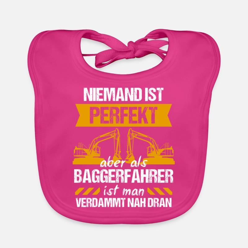 Bagger Baggerfahrer Baggern Geschenk - Baby Bio-Lätzchen - Fuchsia