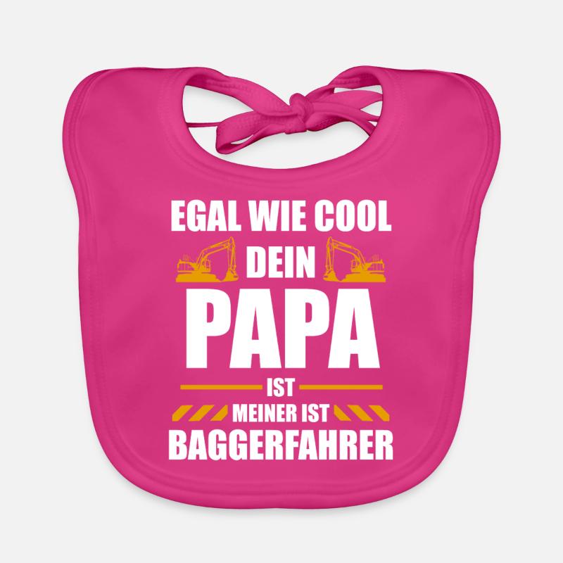 Bagger Baggerfahrer Baustelle Geschenk - Baby Bio-Lätzchen - Fuchsia