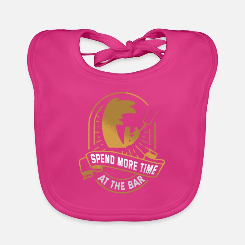 Cadeau de kitesurf kitesurf kitesurf - Bavoir bio Bébé - fuchsia