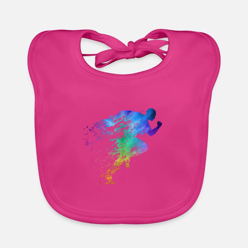 Athletics sprinter sprinting Organic Baby Bibs
