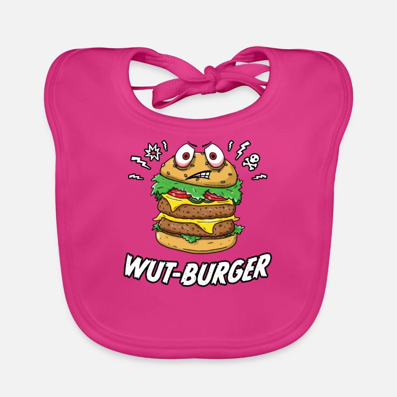 Wut - Burger - Baby Bio-Lätzchen - Fuchsia