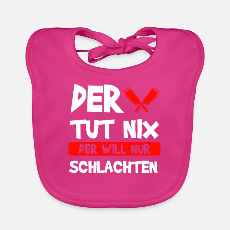 Fleischer Fleisch Metzger Geschenk - Baby Bio-Lätzchen - Fuchsia