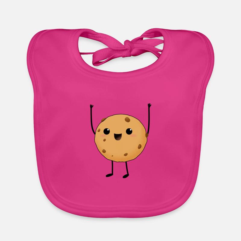 Enthousiaste Biscuit Excited Cookie - Bavoir bio Bébé - fuchsia