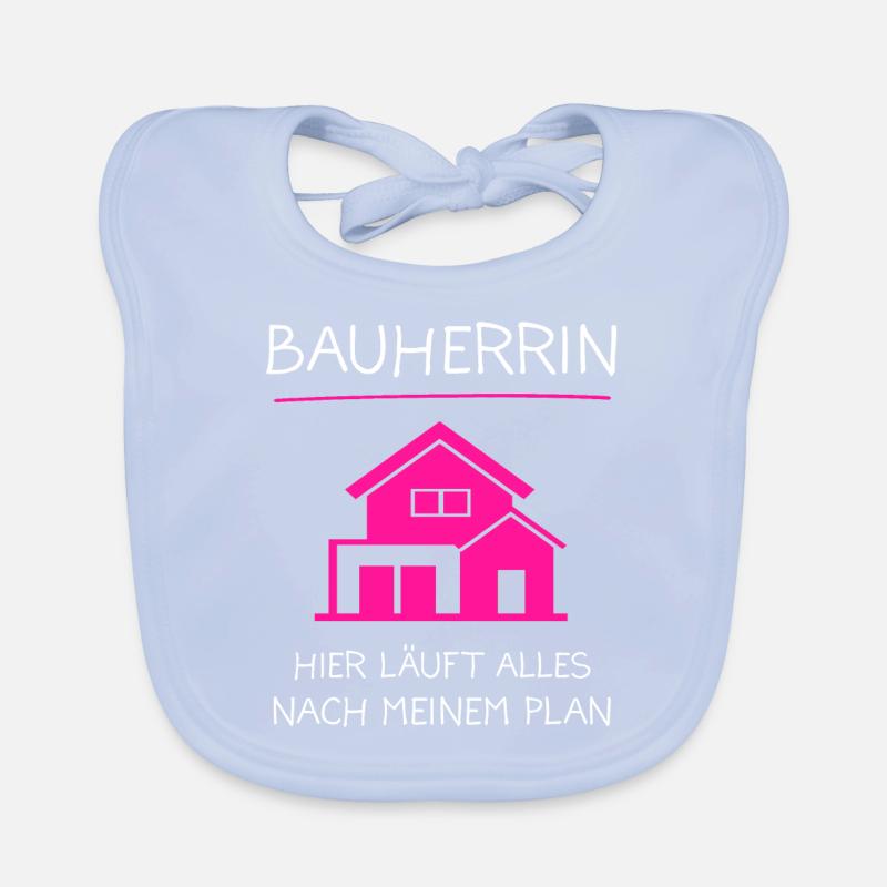 Bauherrin Bauherr Bauherrinnen Geschenk Baby Bio-Lätzchen