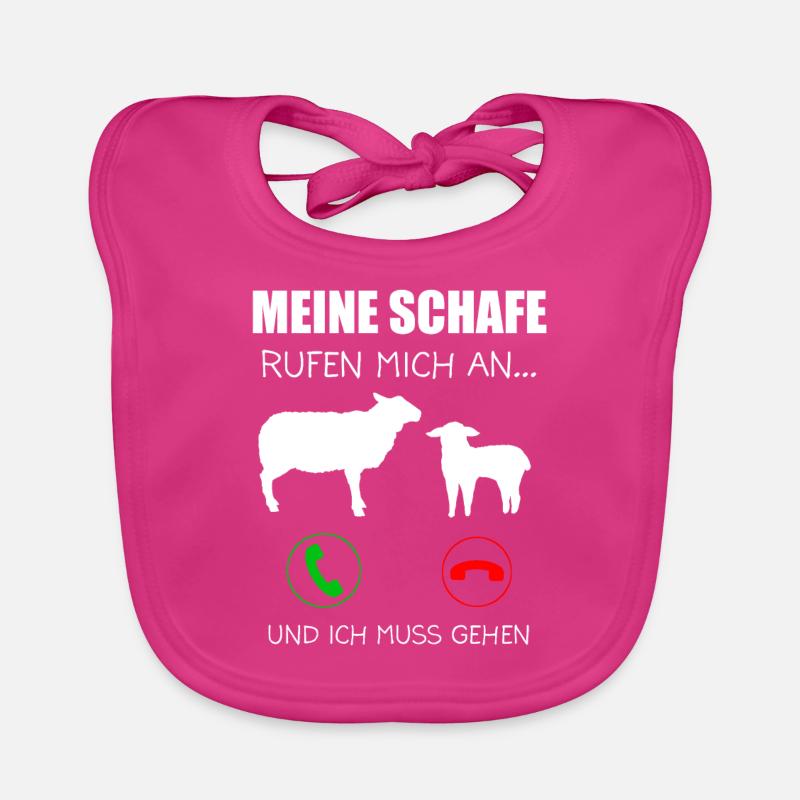 Schaf Schafe Schäfer Geschenk - Baby Bio-Lätzchen - Fuchsia