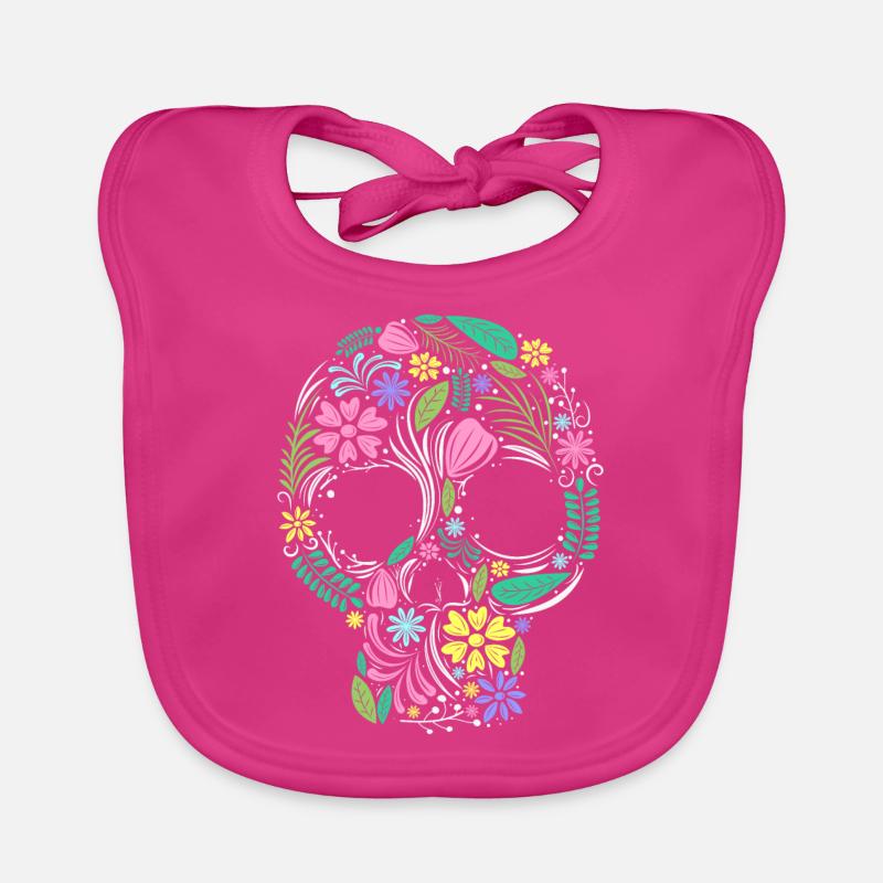 Fleurs de crâne hippie Bavoir bio Bébé