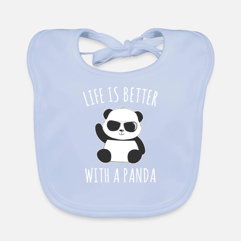 Life Is Better Withe a Panda Bambusbär Pandabär Baby Bio-Lätzchen