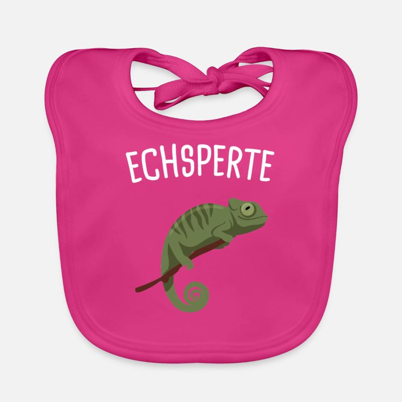 Echsperte Eidechse Reptil Geschenk - Baby Bio-Lätzchen - Fuchsia