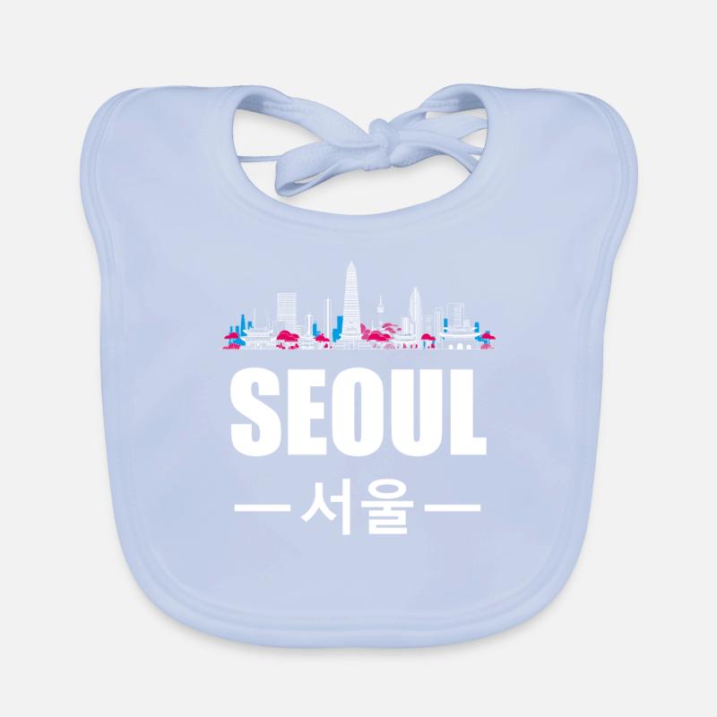 Séoul Corée du Sud Corée du Sud cadeau maison de ville Bavoir bio Bébé
