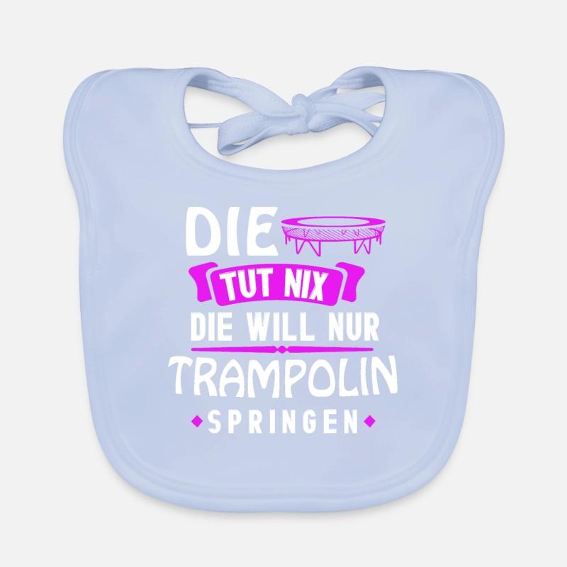 Trampolin Trampolinspringer Springen Geschenk Baby Bio-Lätzchen