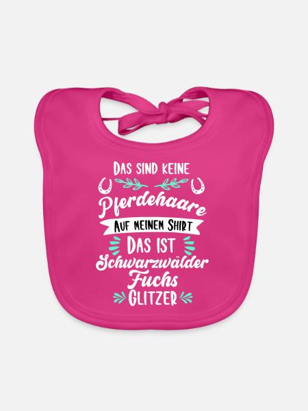 Lustiges Schwarzwälder Fuchs Pferd Geschenk - Baby Bio-Lätzchen - Fuchsia