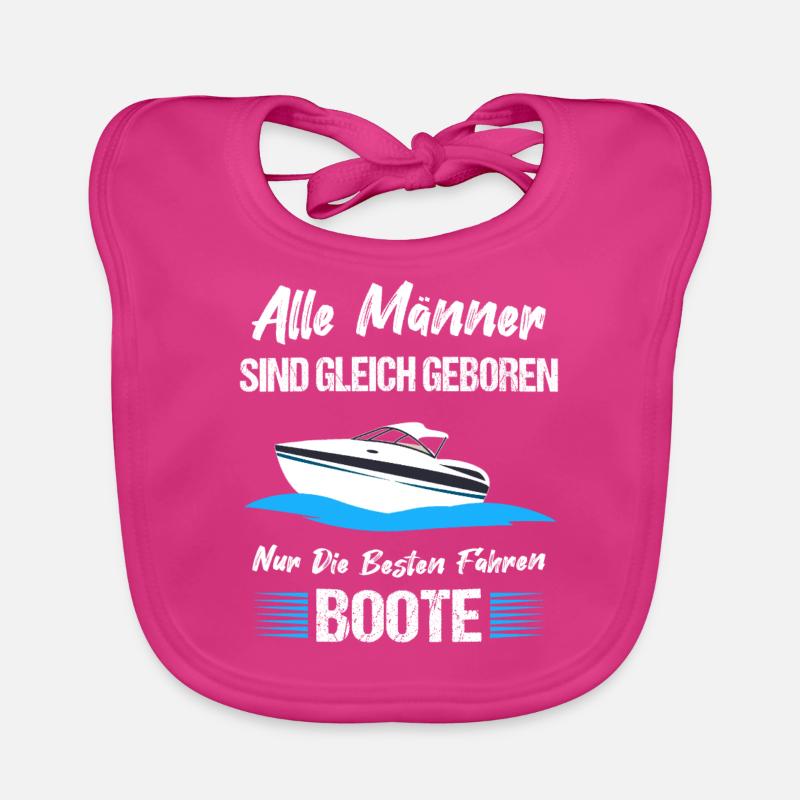 Motorboot Boot Bootsbesitzer Boote Geschenk - Baby Bio-Lätzchen - Fuchsia