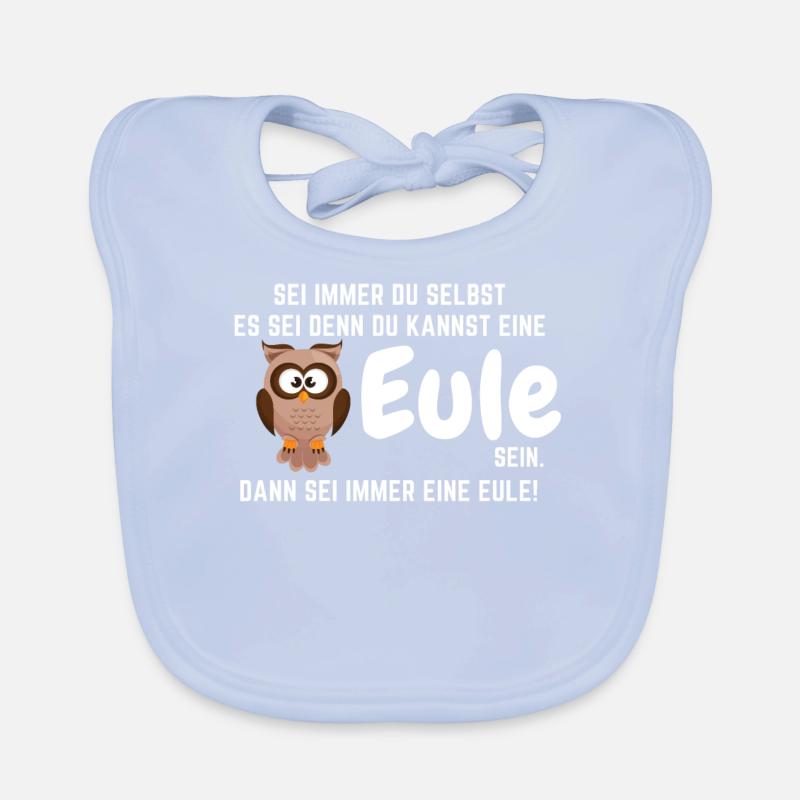 Eule Eulen Vogel Spruch Lustig Nachteule Geschenk Baby Bio-Lätzchen