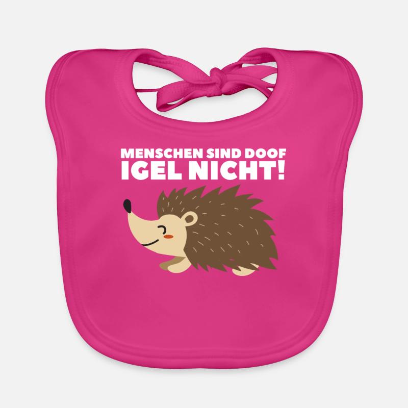 Igel Hedgehog Stacheltier Herbst Geschenk - Baby Bio-Lätzchen - Fuchsia