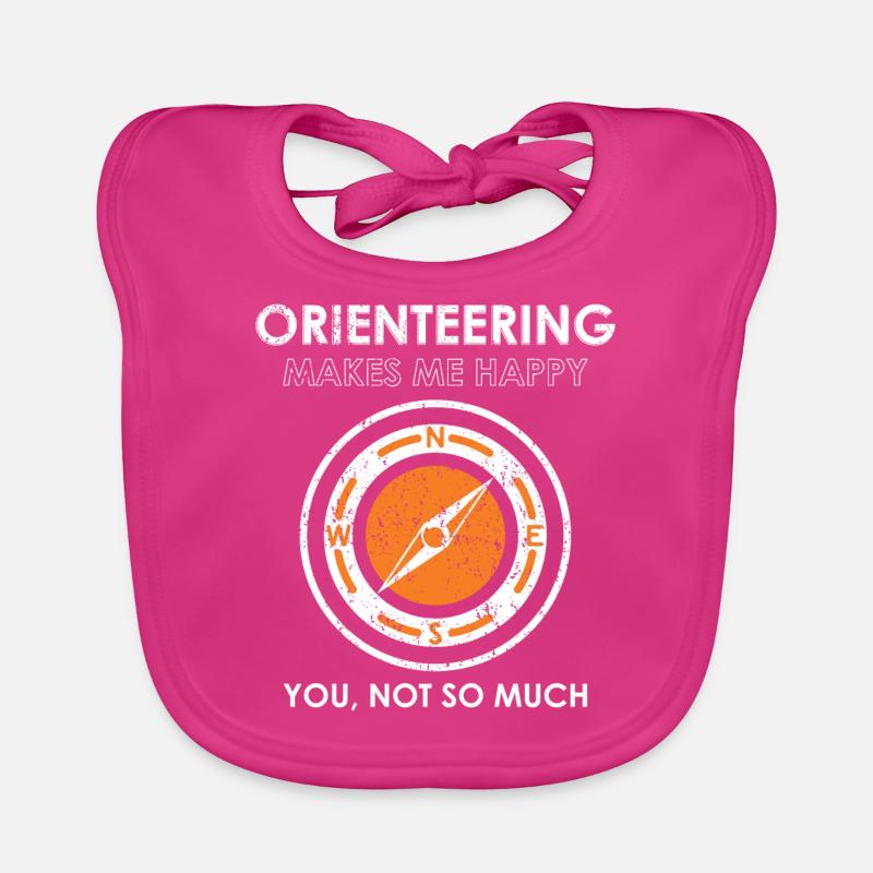 Drôle Happy Compass Orienteering graphique Bavoir bio Bébé