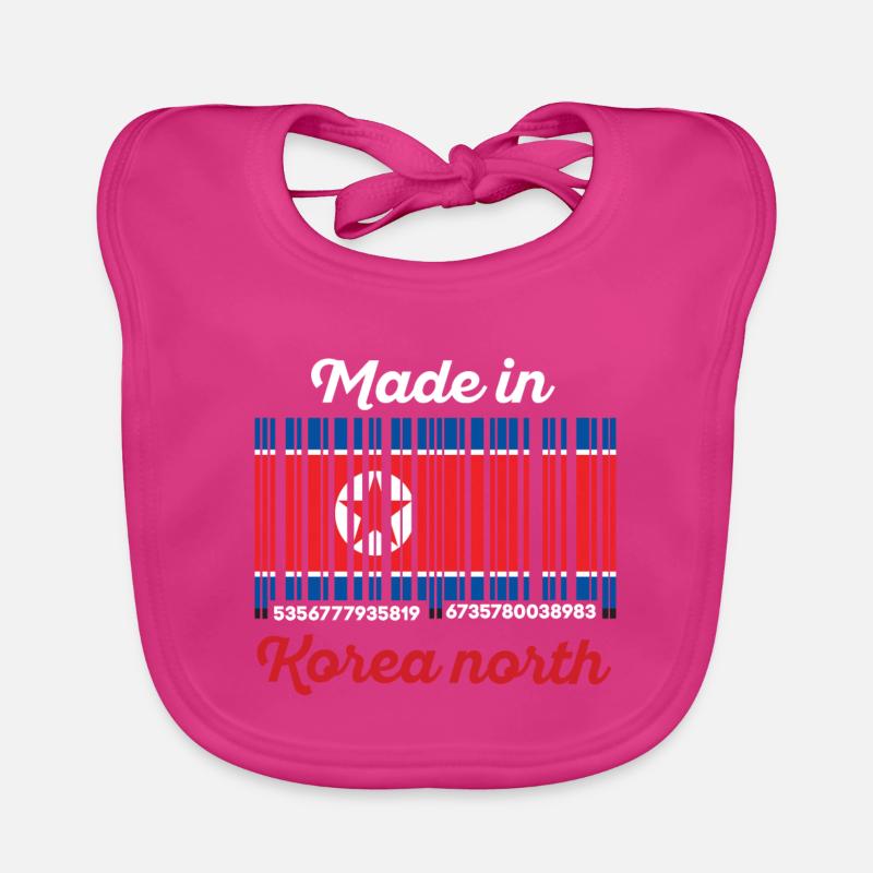 drapeau de code à barres corée nord Bavoir bio Bébé