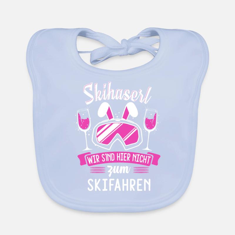 Skihaserl Apres Ski Skihäschen Geschenk Baby Bio-Lätzchen