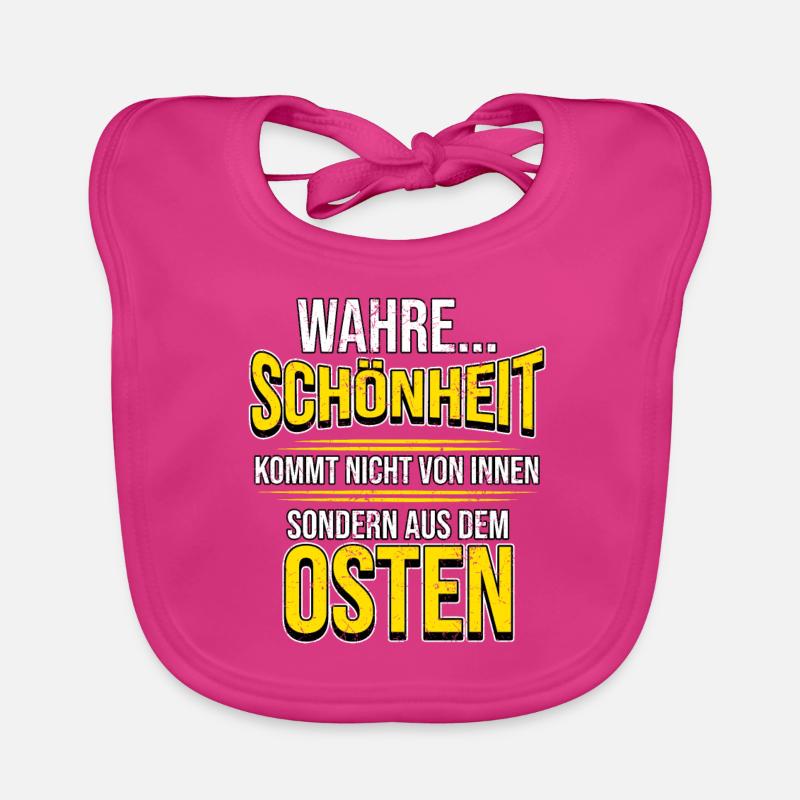 Osten Spruch Lustig DDR Mauerfall Berlin Geschenk - Baby Bio-Lätzchen - Fuchsia