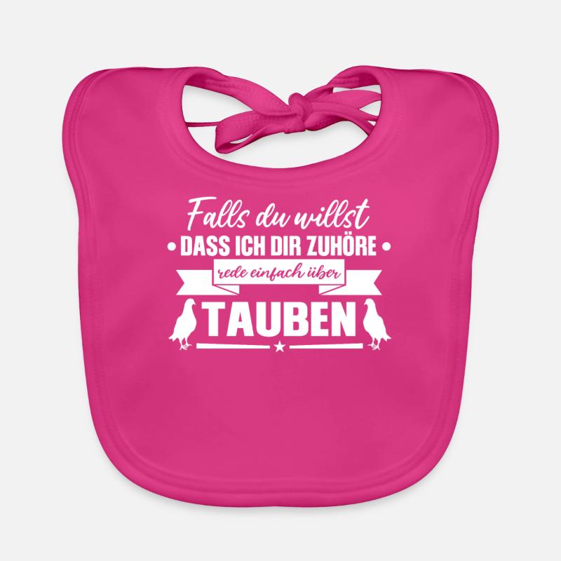 Taube Brieftaube Tauben Geschenk - Baby Bio-Lätzchen - Fuchsia