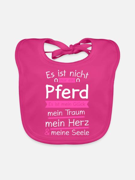 Pferd Pferde Reiter Geschenk - Baby Bio-Lätzchen - Fuchsia