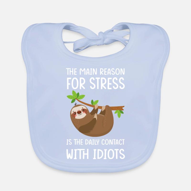 Sloth lazy sloth gift Organic Baby Bibs