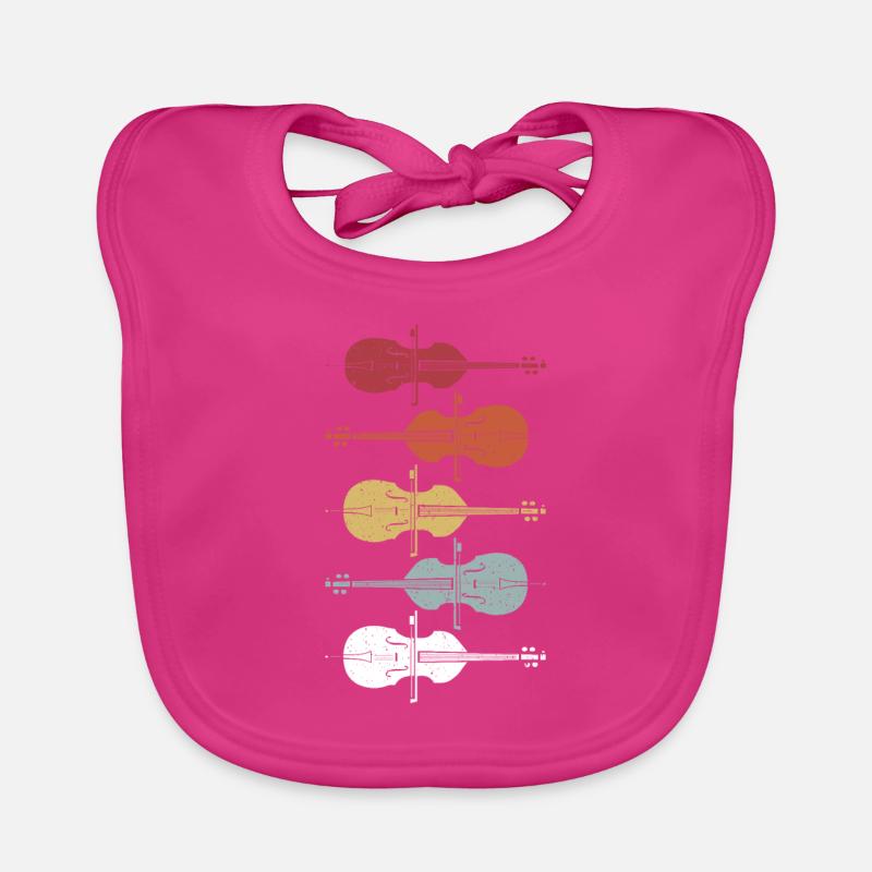 Contrebasse - Bavoir bio Bébé - fuchsia