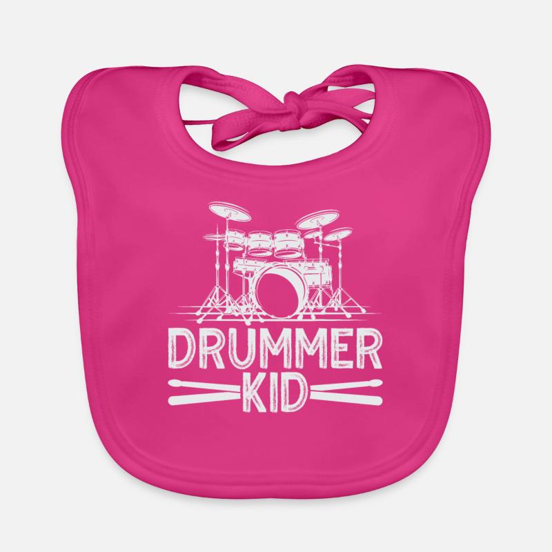 Drummer Kid Percussion Design Pour batteur Bavoir bio Bébé