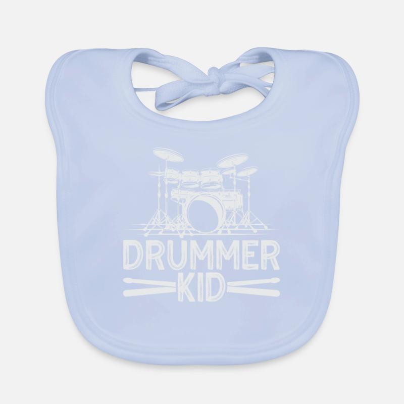 Drummer Kid Percussion Design Pour batteur Bavoir bio Bébé