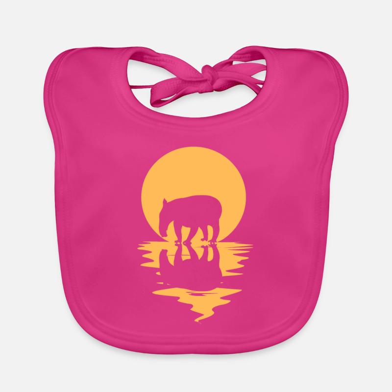 Tapir - Bavoir bio Bébé - fuchsia