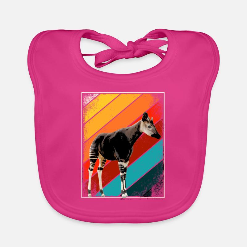 Okapi Retro Geschenk Baby Bio-Lätzchen