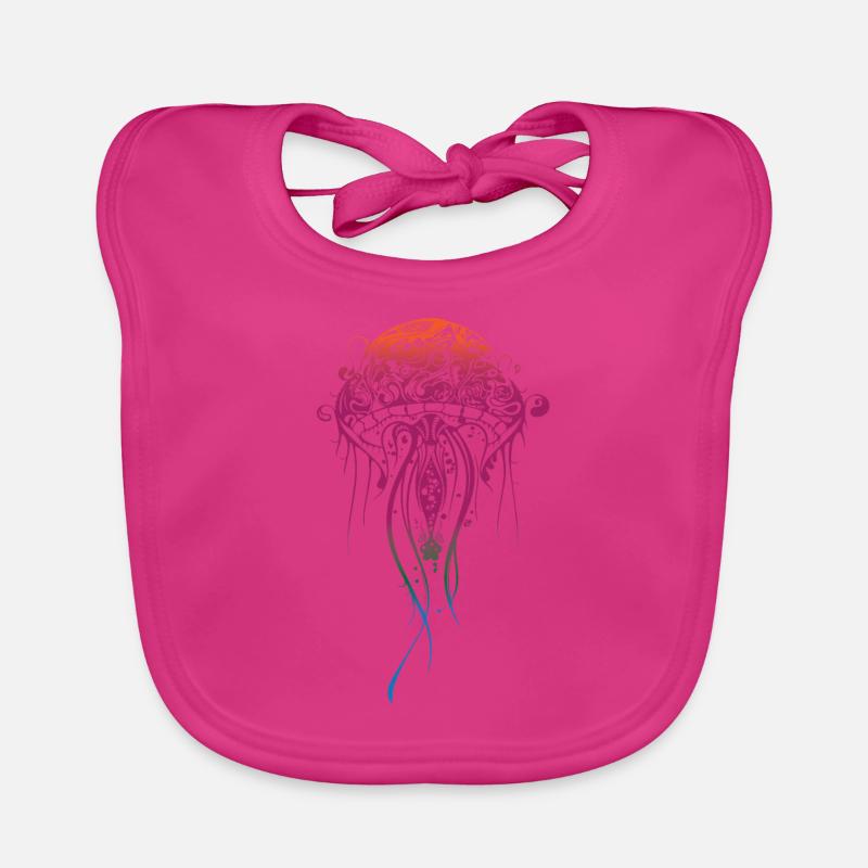 Jellyfish Gift Fire Jellyfish Organic Baby Bibs
