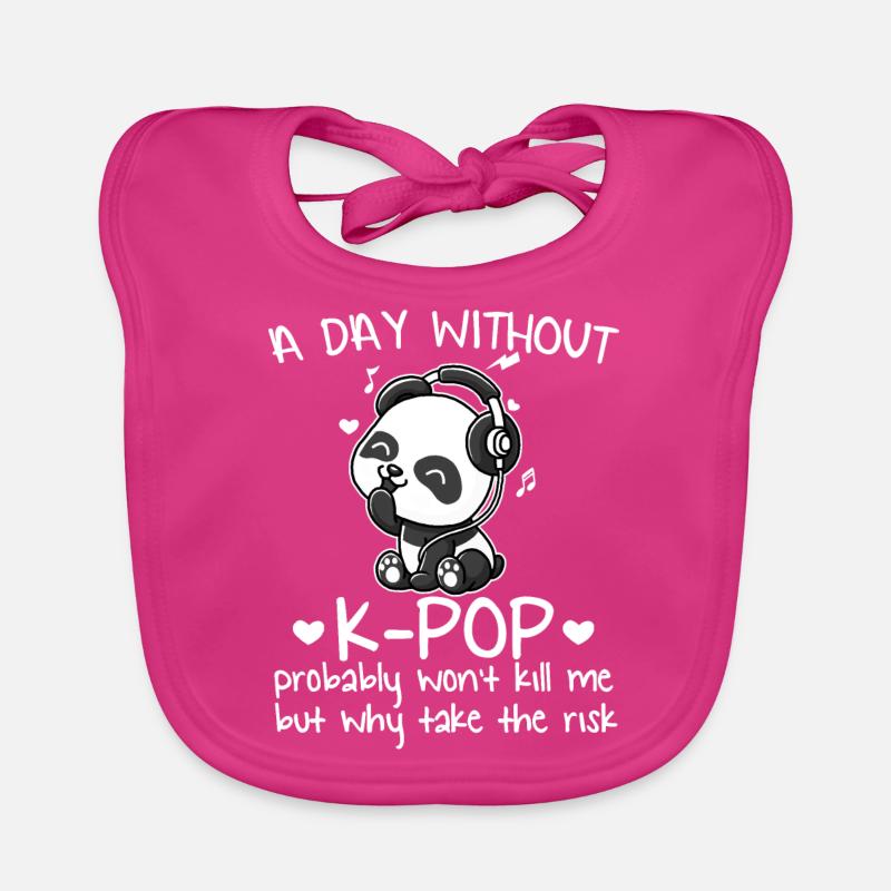 K-pop Panda K-pop compartiments K-pop cadeau - Bavoir bio Bébé - fuchsia