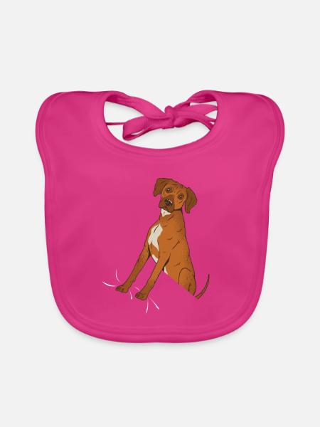 Rhodesian Ridgeback Shirt - Baby Bio-Lätzchen - Fuchsia