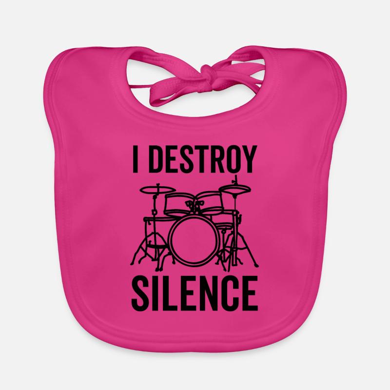 I Destroy Silence Drummer Baby Bio-Lätzchen