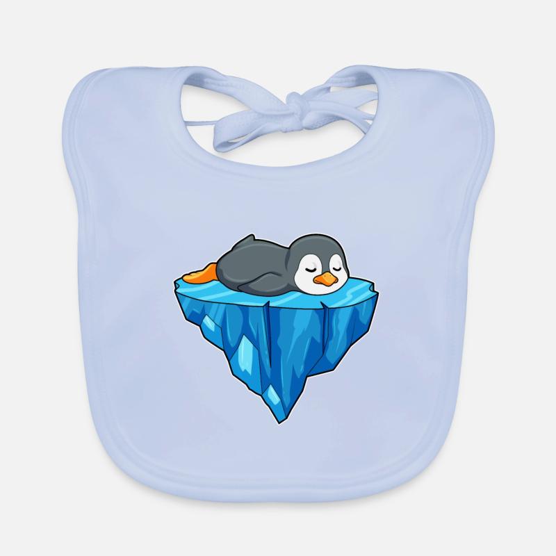 Pinguin auf Eisscholle Baby Bio-Lätzchen