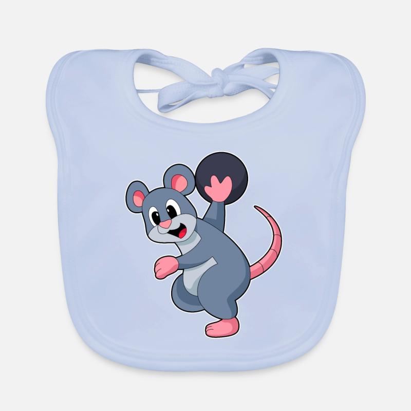 Rat au bowling avec boule de bowling Bavoir bio Bébé